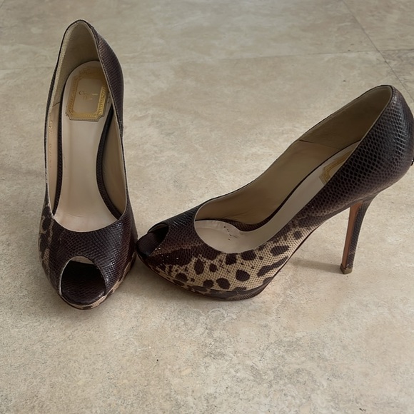 Dior open toe pump in snakeskin - Picture 3 of 5